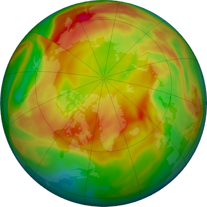 Arctic ozone map for 24 March 2021